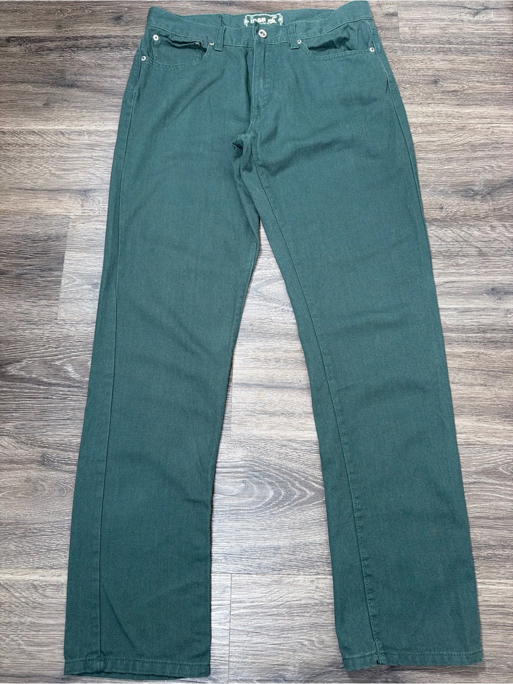 Iron Co Green Straight Leg Jeans Men's 32x34 Cotton Casual Pants